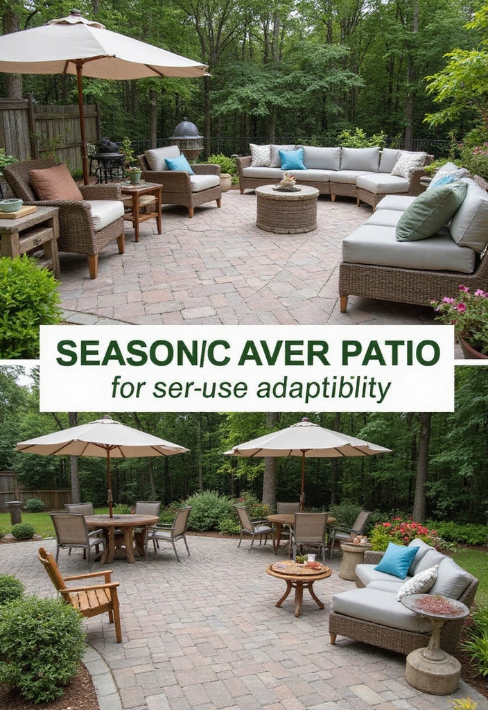 27 Paver Patio Designs That Add Value to Any Home 27. Seasonal Adaptable Designs