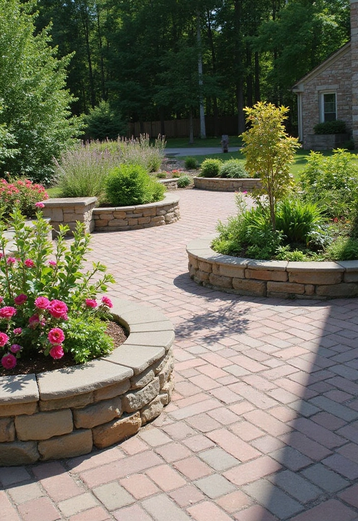 27 Paver Patio Ideas on a Budget That Look Stunning 13. Built in Planters with Pavers