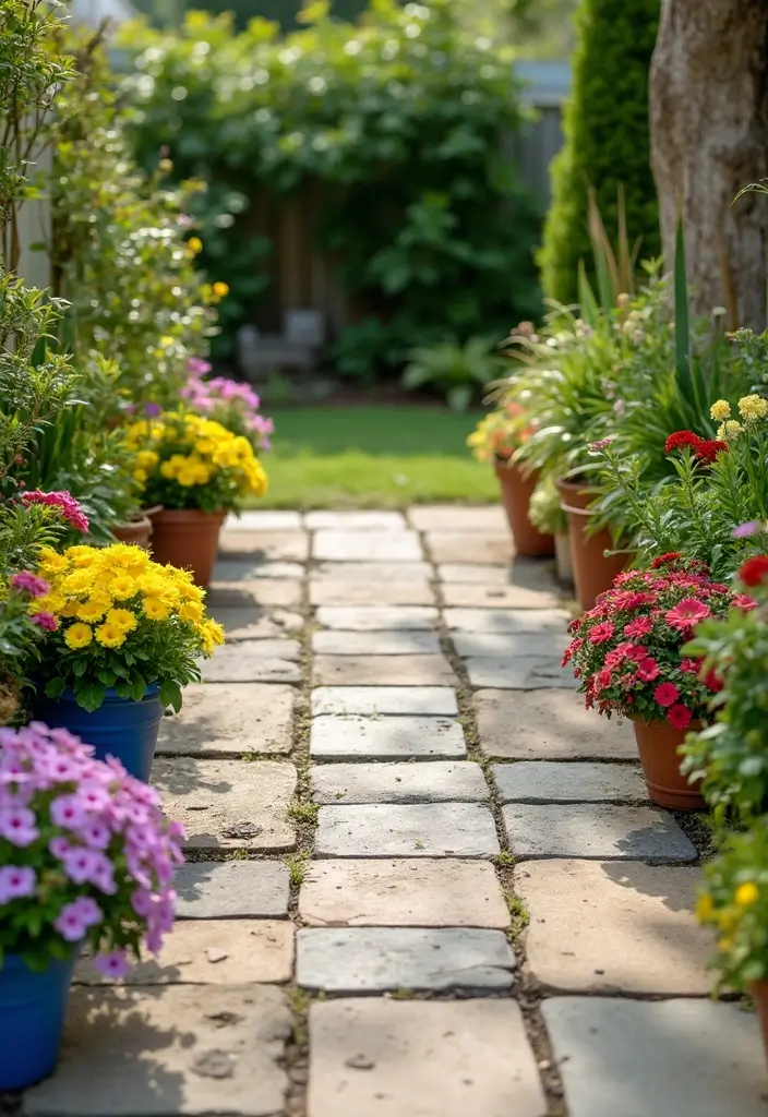 27 Paver Patio Ideas on a Budget That Look Stunning 20. Use Pavers as Plant Bases