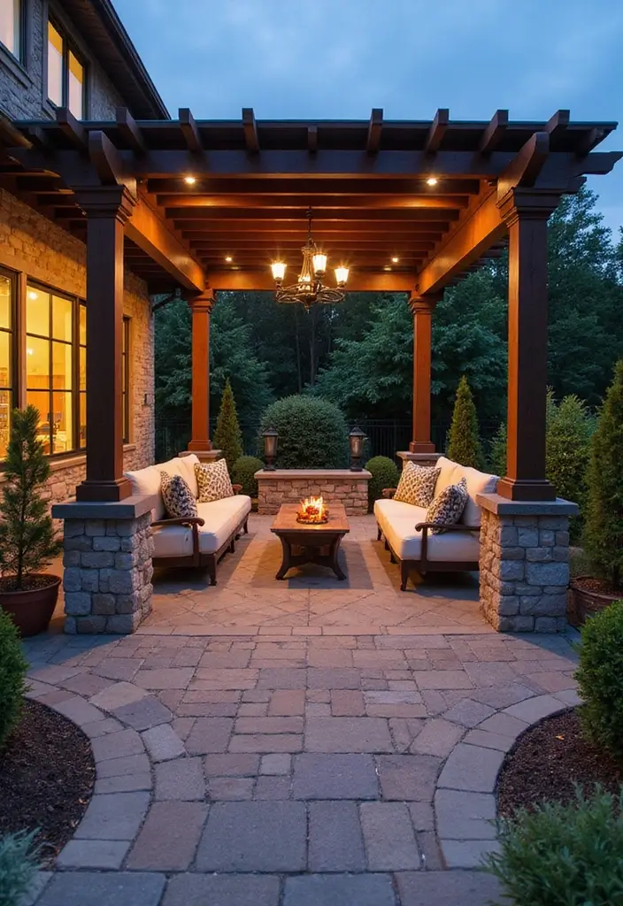 27 Paver Patio Ideas on a Budget That Look Stunning 21. Paver Integration with Pergolas