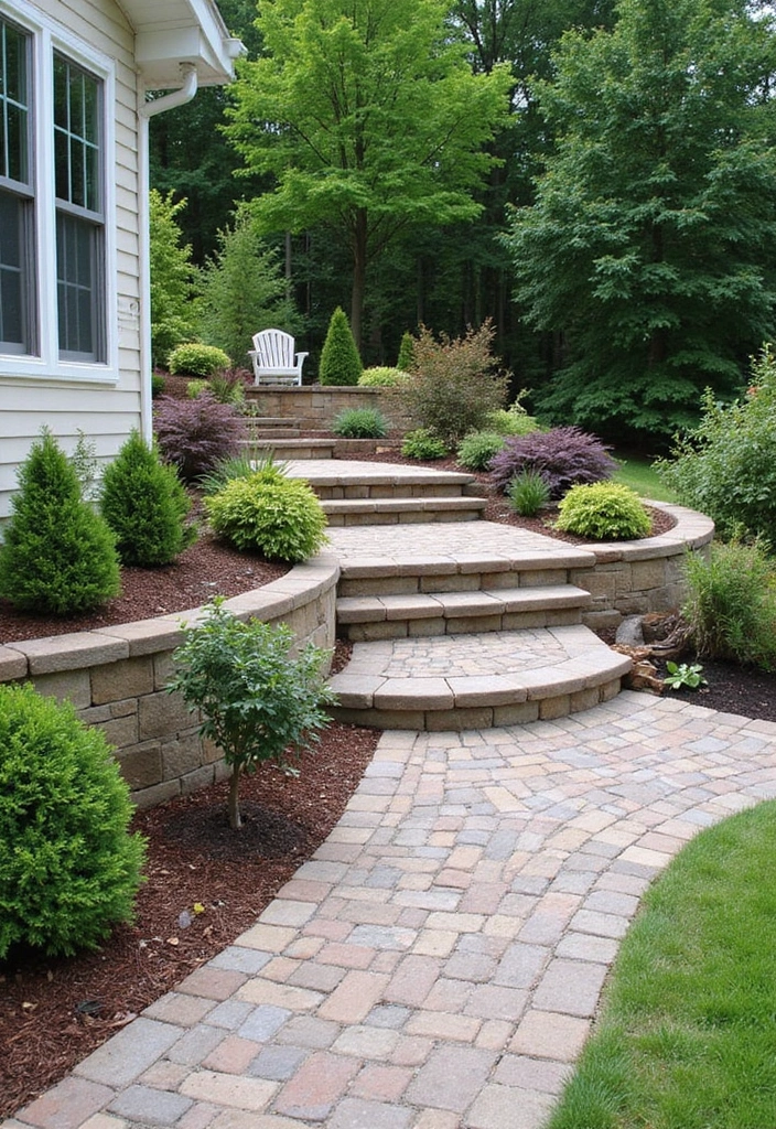 27 Paver Patio Ideas on a Budget That Look Stunning 24. Paver Solutions for Sloped Yards
