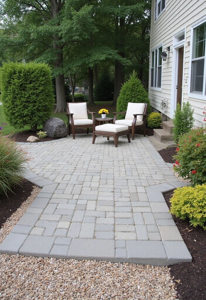 27 Paver Patio Ideas on a Budget That Look Stunning 6. Low Maintenance Gravel and Paver Combo