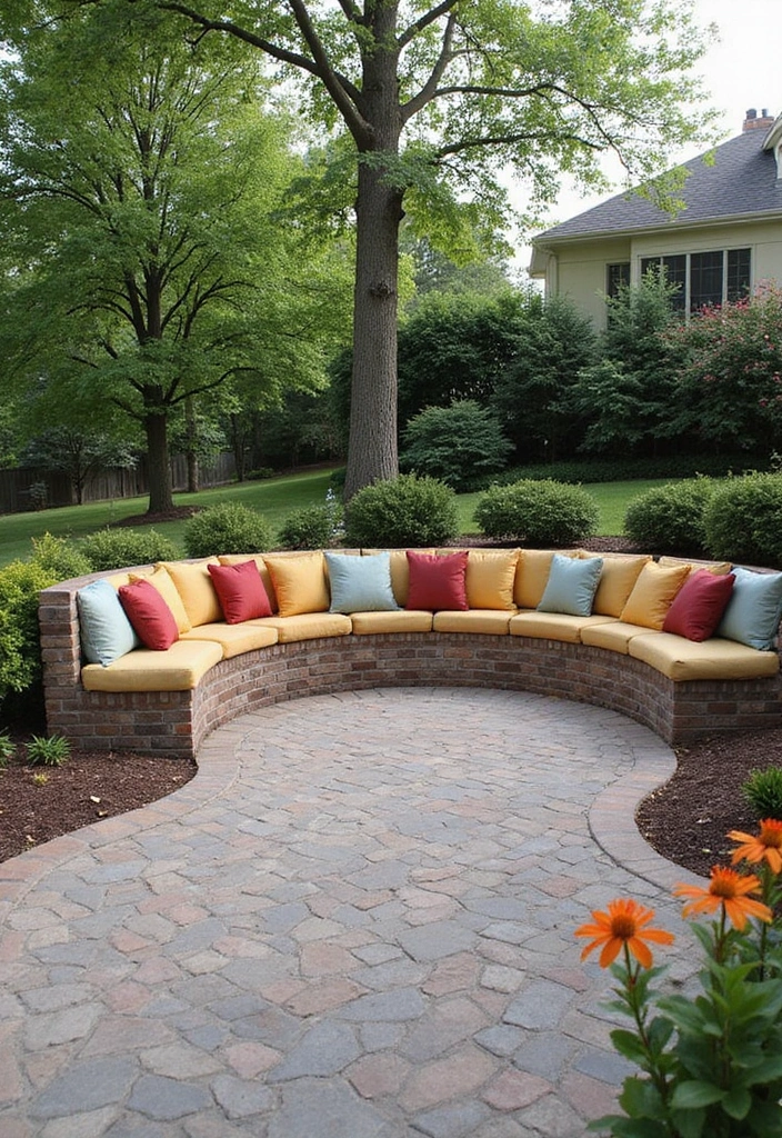 27 Paver Patio Ideas on a Budget That Look Stunning 7. Paver Patio with Built in Seating
