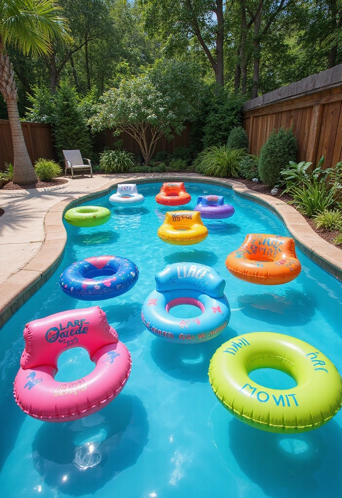 27 Pool and Patio Ideas That Create a Resort Feel at Home 16 27 Pool and Patio Ideas That Create a Resort Feel at Home 16. Personalized Pool Floats