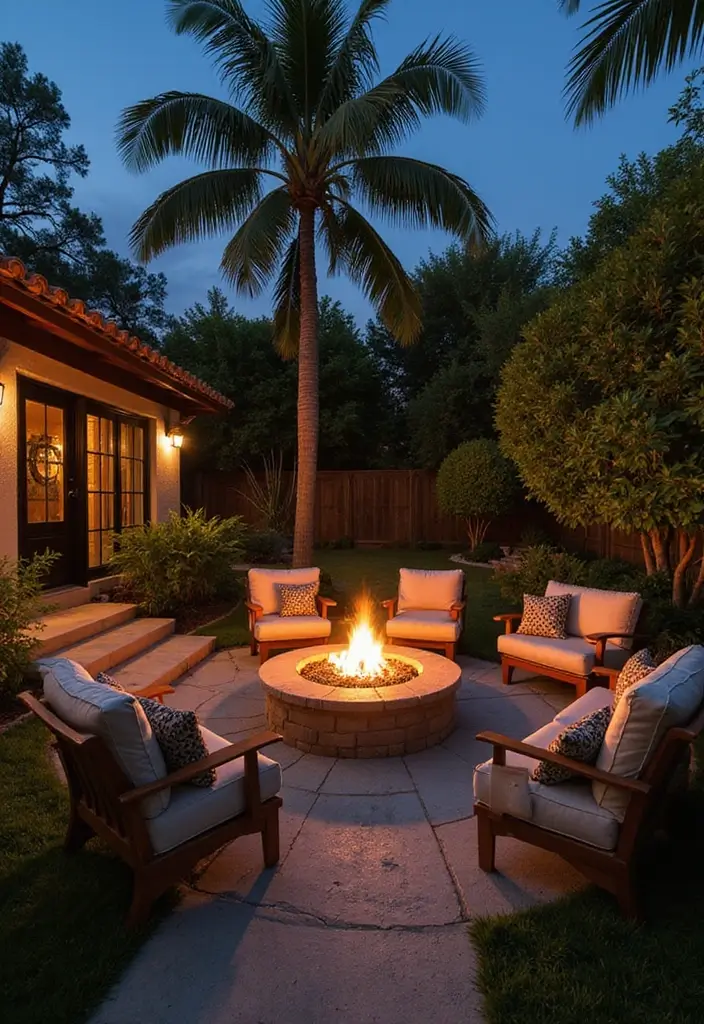 27 Pool and Patio Ideas That Create a Resort Feel at Home 4 27 Pool and Patio Ideas That Create a Resort Feel at Home 4. Cozy Fire Pit Area