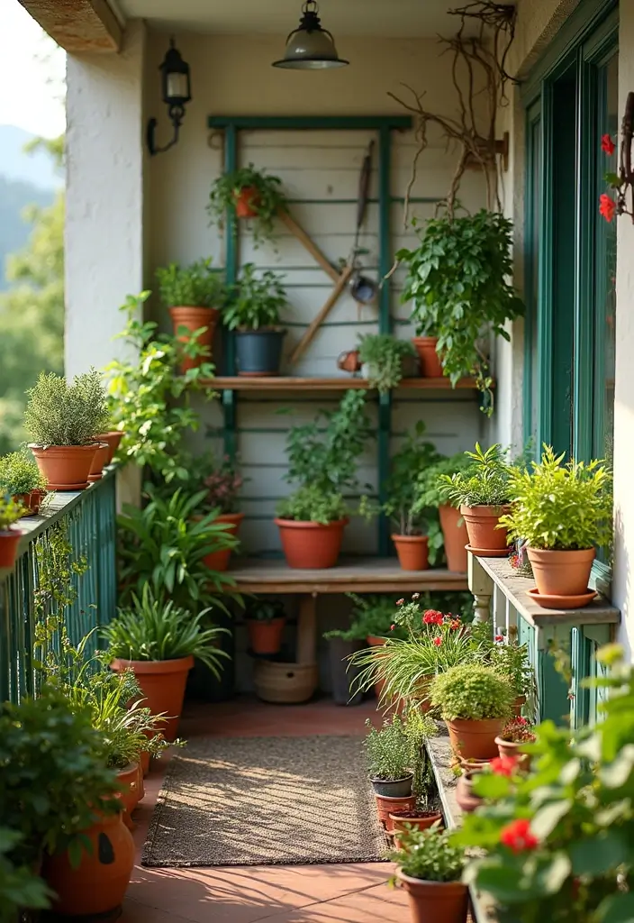 28 Apartment Patio Ideas That Maximize Small Spaces 10. Gardening Corner