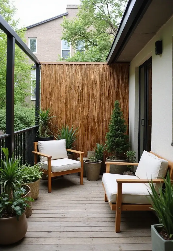 28 Apartment Patio Ideas That Maximize Small Spaces 14. Privacy Screens
