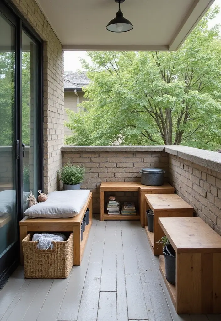 28 Apartment Patio Ideas That Maximize Small Spaces 20. Compact Storage Solutions