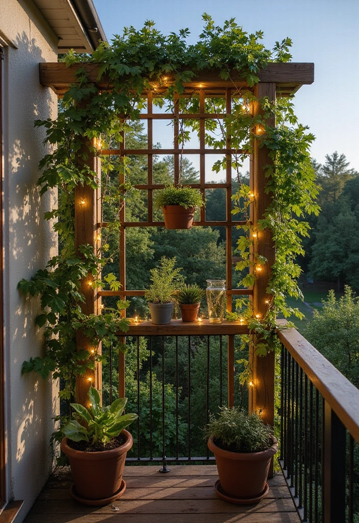 28 Apartment Patio Ideas That Maximize Small Spaces 23. DIY Garden Trellis