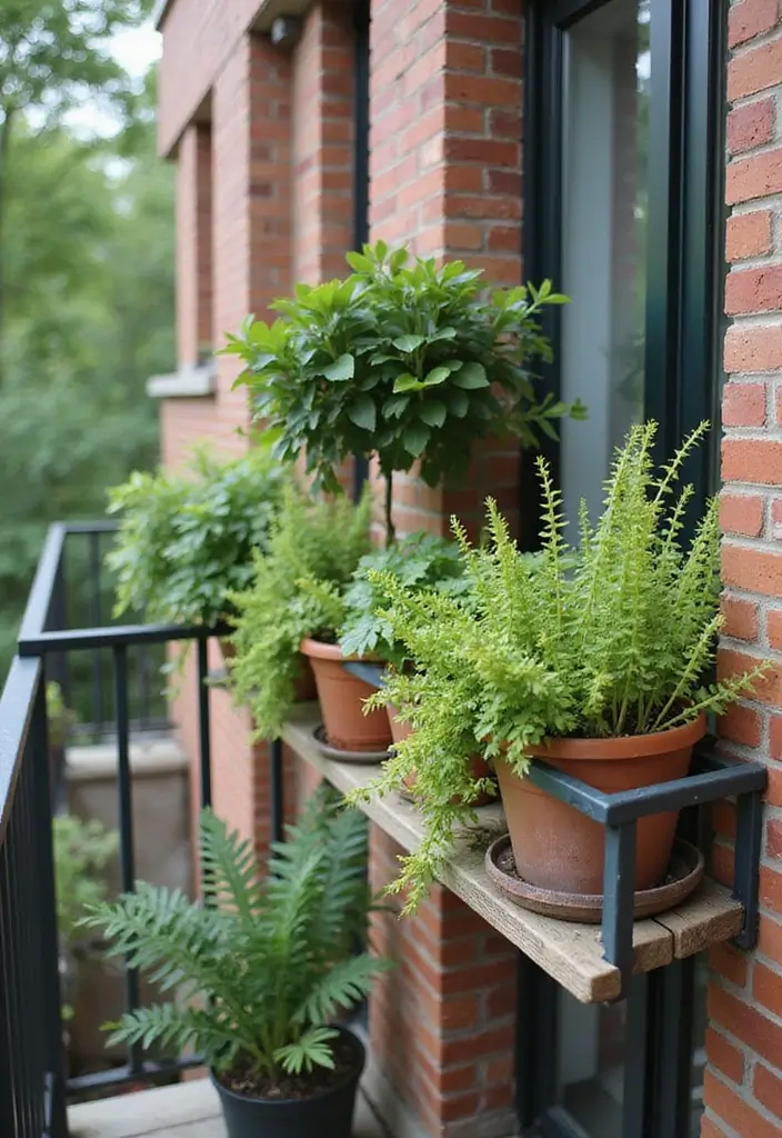 28 Apartment Patio Ideas That Maximize Small Spaces 25. Planter Boxes on Railing