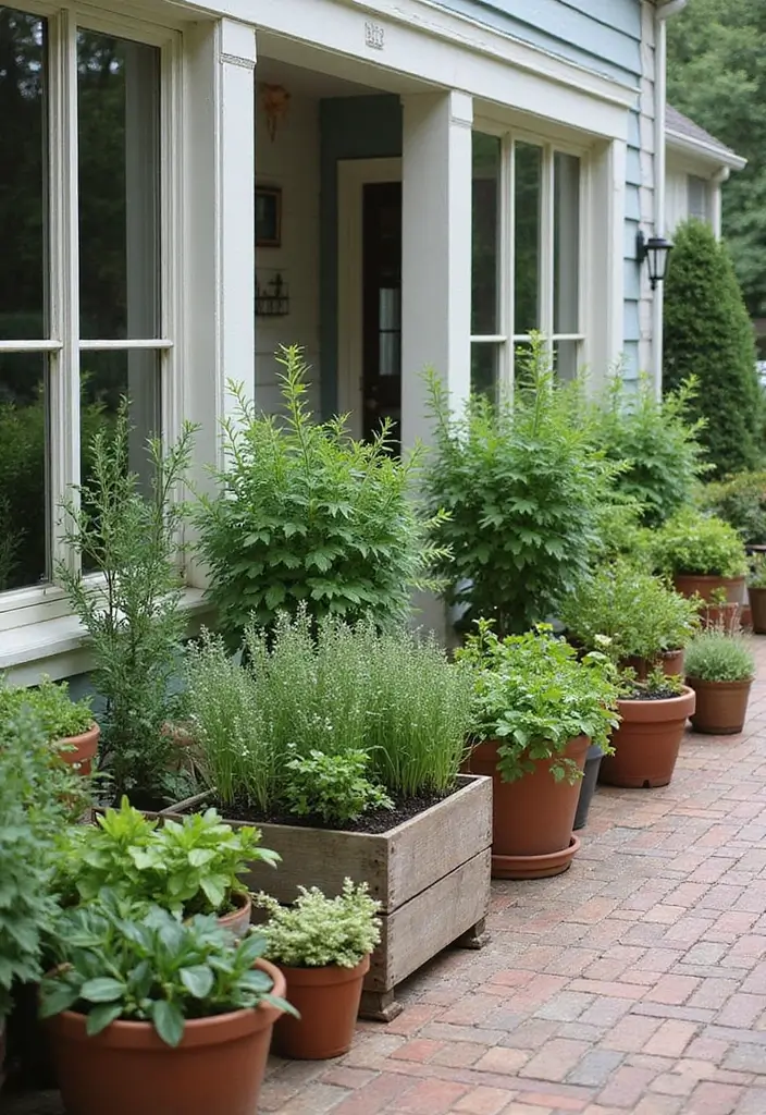 28 Farmhouse Patio Inspirations That Add Rustic Charm 26. Rustic Herb Gardens