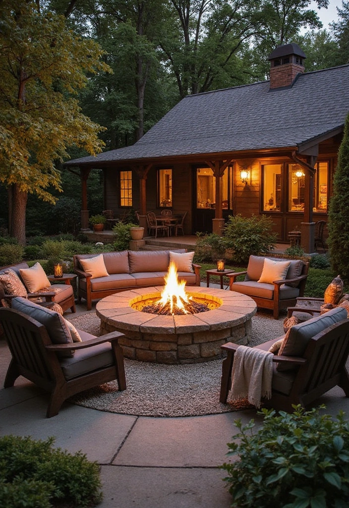 28 Farmhouse Patio Inspirations That Add Rustic Charm 4. Farmhouse Style Fire Pits