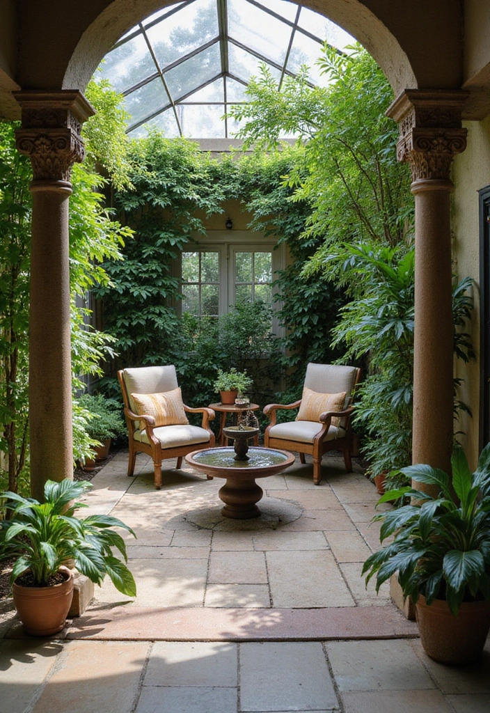 28 Indoor Patio Inspirations That Bring the Outdoors Inside 6 28 Indoor Patio Inspirations That Bring the Outdoors Inside 6. Indoor Patio with Water Feature