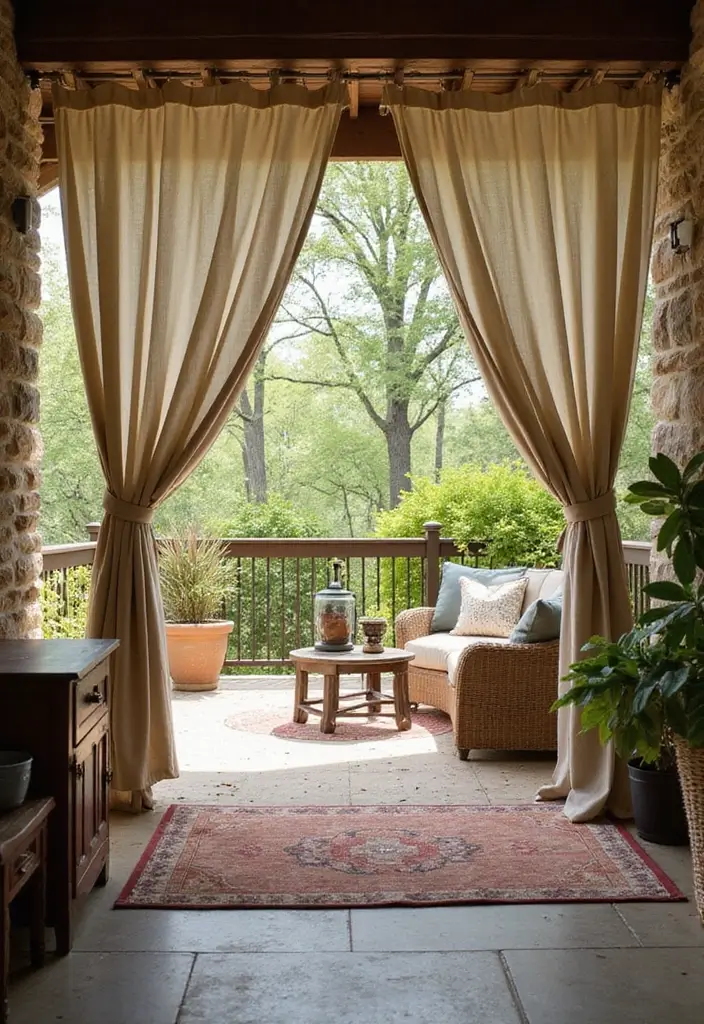 28 Patio Ceiling Ideas That Add Character Overhead 27 28 Patio Ceiling Ideas That Add Character Overhead 27. Outdoor Curtains