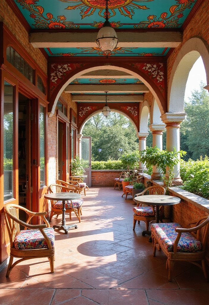 28 Patio Ceiling Ideas That Add Character Overhead 3 28 Patio Ceiling Ideas That Add Character Overhead 3. Colorful Painted Ceilings