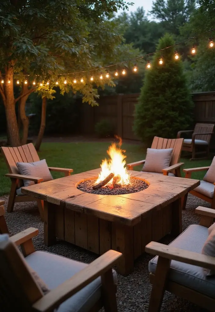 28 Patio Fire Pit Ideas That Make Evenings Unforgettable 1. Reclaimed Wood Fire Pit Table