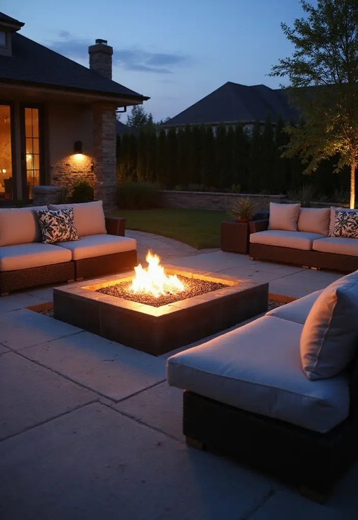 28 Patio Fire Pit Ideas That Make Evenings Unforgettable 14. Fire Pit with Sunken Design