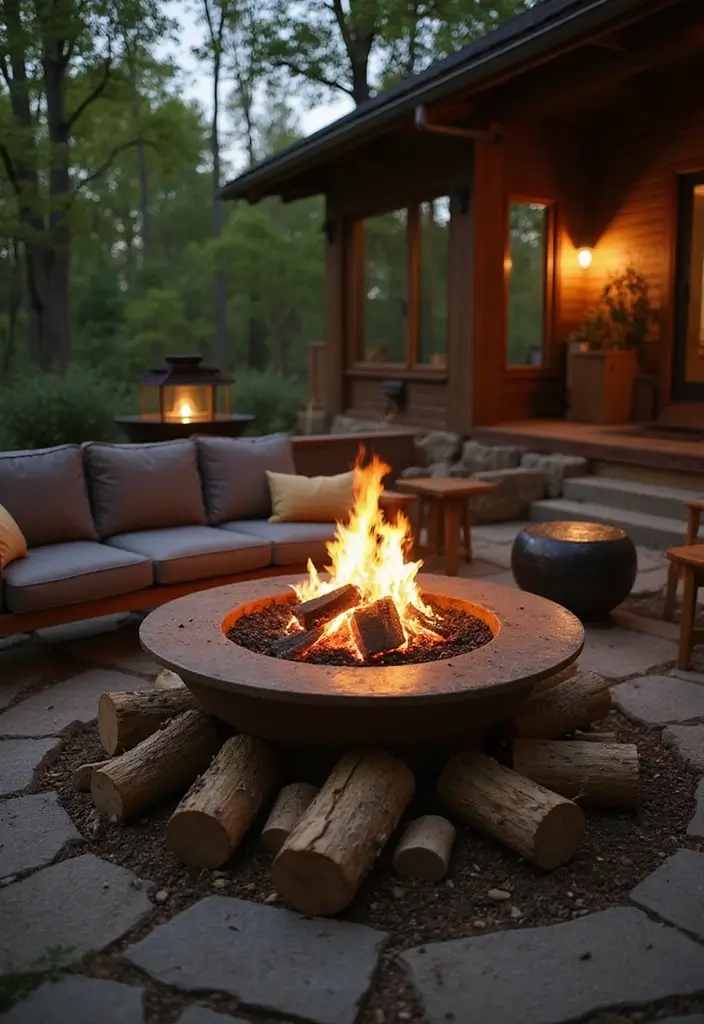 28 Patio Fire Pit Ideas That Make Evenings Unforgettable 19. Eco Friendly Fire Log Pit