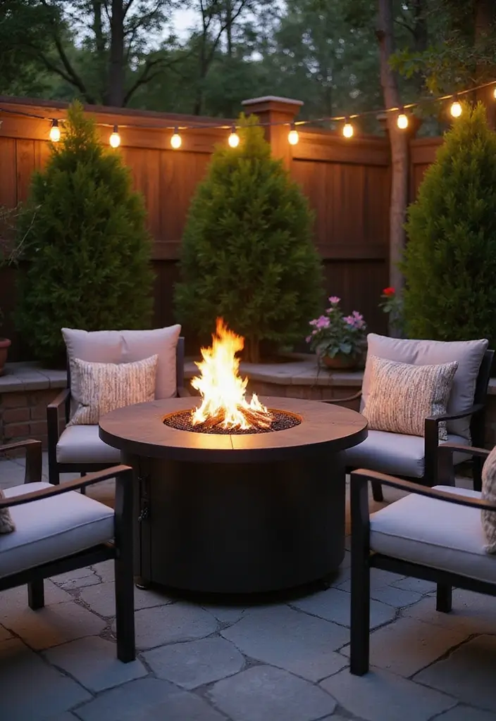 28 Patio Fire Pit Ideas That Make Evenings Unforgettable 2. Portable Propane Fire Pit