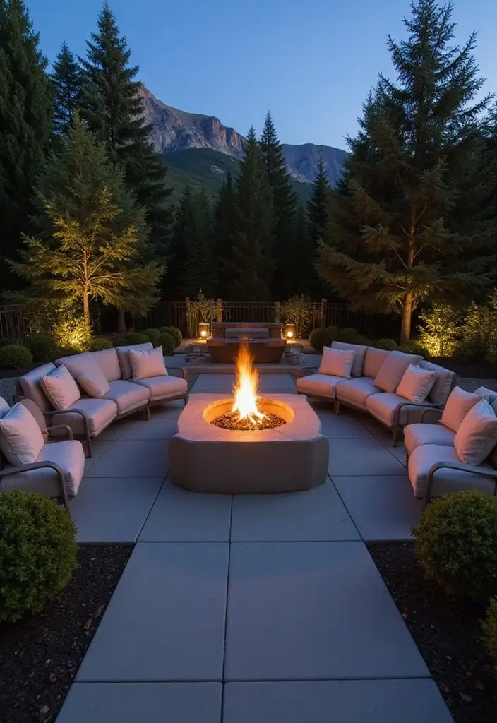 28 Patio Fire Pit Ideas That Make Evenings Unforgettable 26. Double Sided Fire Pit