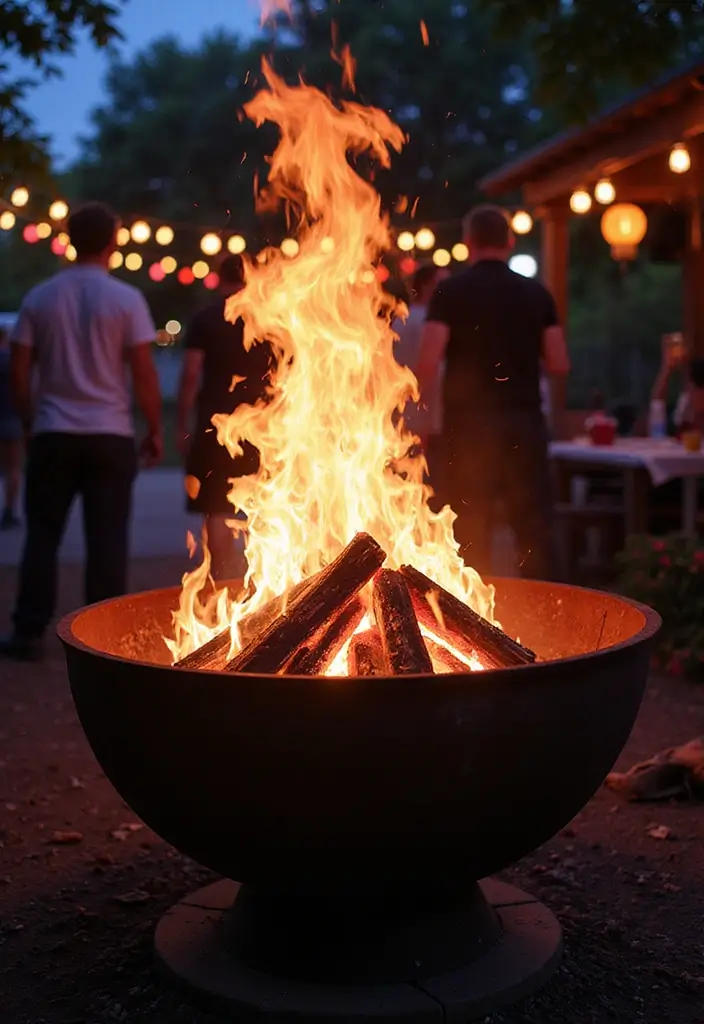 28 Patio Fire Pit Ideas That Make Evenings Unforgettable 27. Fire Pit with Color Changing Flames