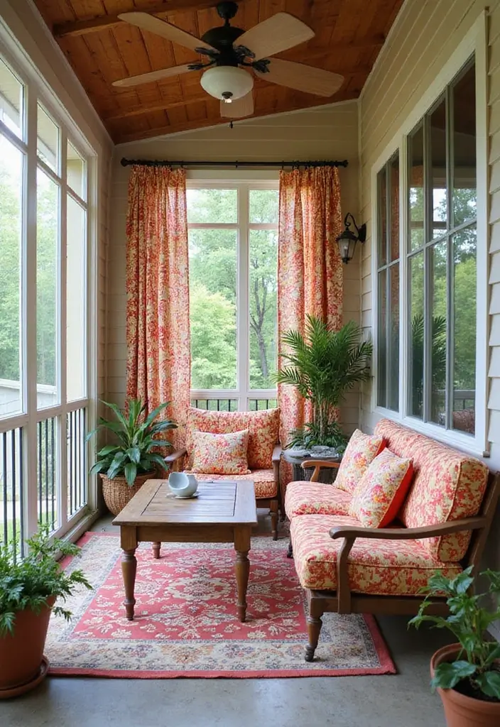 28 Screened In Patio Inspirations That Extend Outdoor Living 17. Playful Patterns