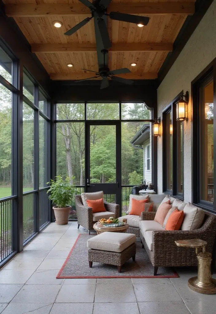 28 Screened In Patio Inspirations That Extend Outdoor Living 18. Smart Technology