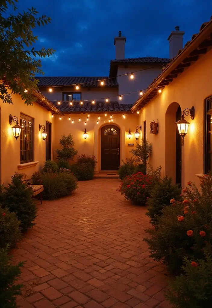 28 Spanish Style Patio Inspirations Full of Warmth 13. Outdoor Lighting
