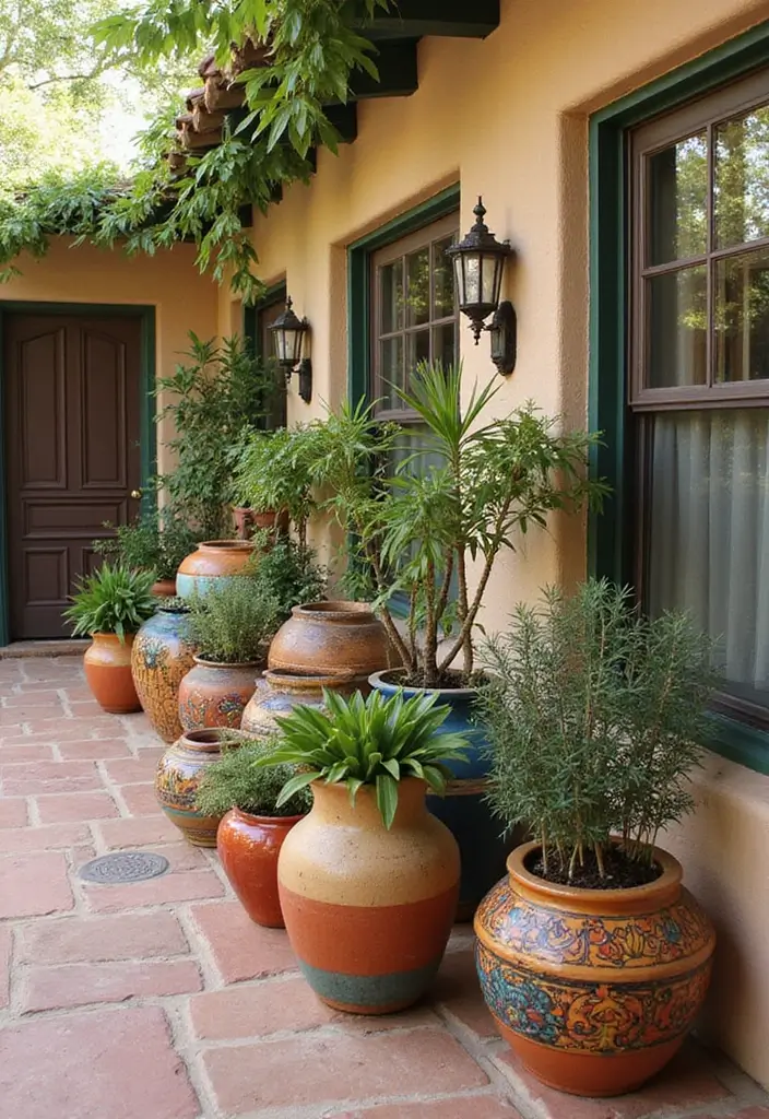 28 Spanish Style Patio Inspirations Full of Warmth 17. Unique Planters