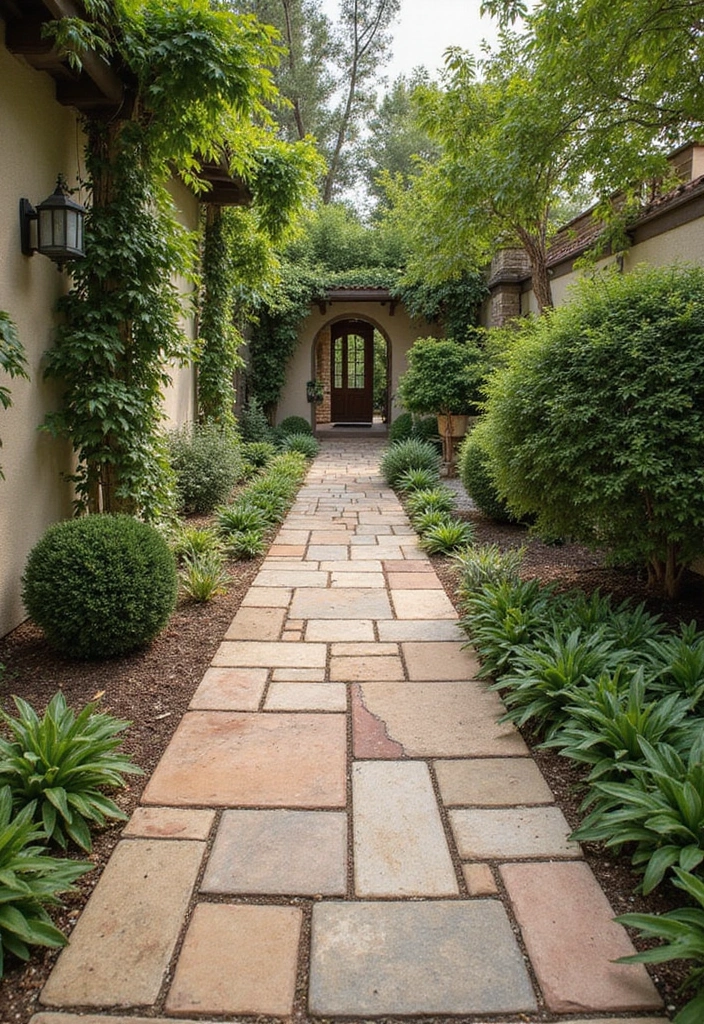 28 Spanish Style Patio Inspirations Full of Warmth 21. Natural Stone Pathways