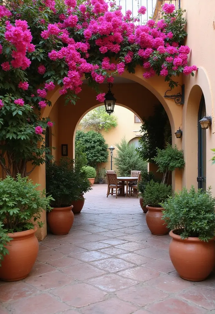 28 Spanish Style Patio Inspirations Full of Warmth 4. Mediterranean Flora