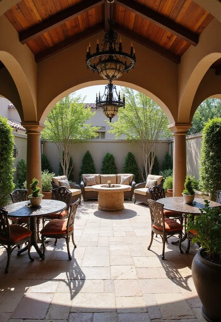 28 Spanish Style Patio Inspirations Full of Warmth 5. Wrought Iron Accents