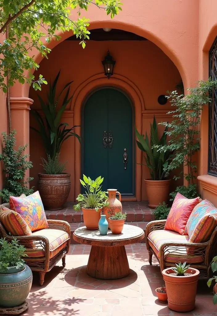 28 Spanish Style Patio Inspirations Full of Warmth 7. Colorful Accessories