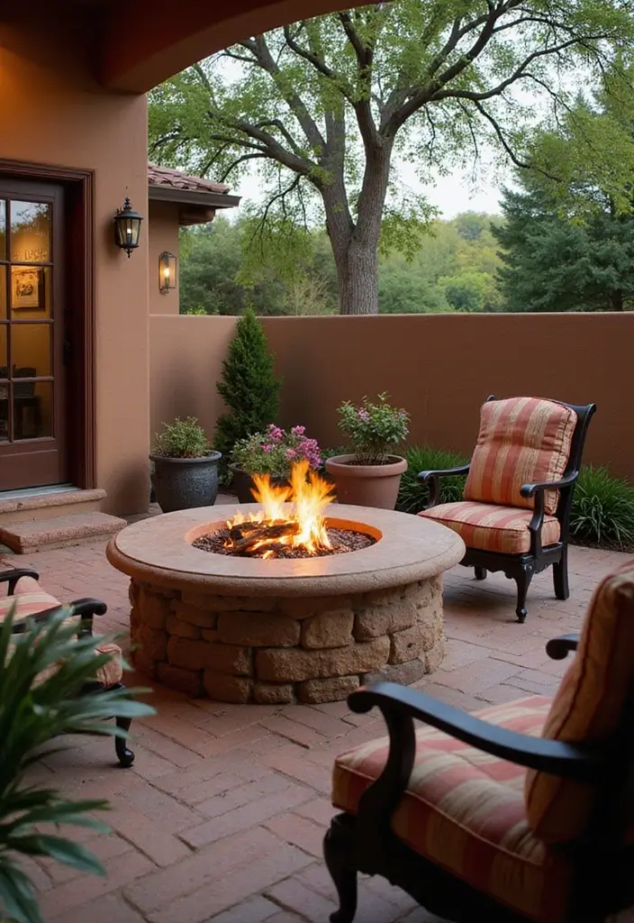 28 Spanish Style Patio Inspirations Full of Warmth 8. Fire Pits and Outdoor Heaters