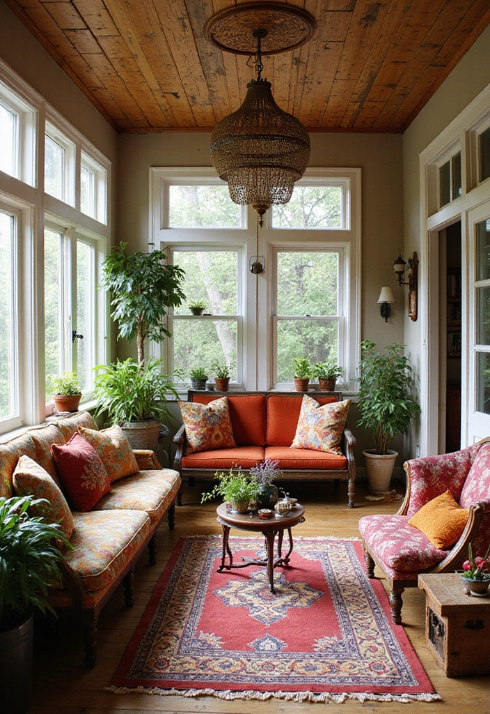 28 Sunroom Addition Enclosed Patio Designs Youll Love 13. Bohemian Flair