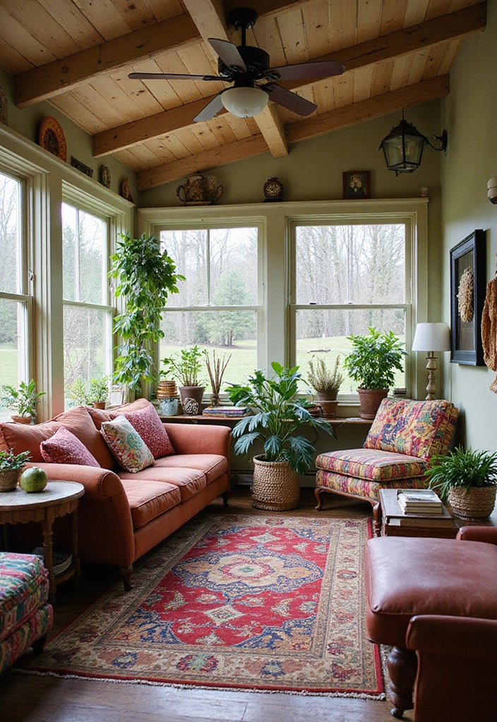 28 Sunroom Addition Enclosed Patio Designs Youll Love 21. Colorful Eclectic Mix