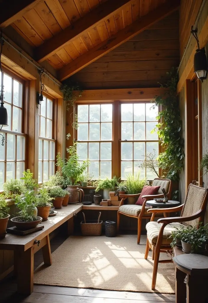 28 Sunroom Addition Enclosed Patio Designs Youll Love 8. Rustic Farmhouse Charm