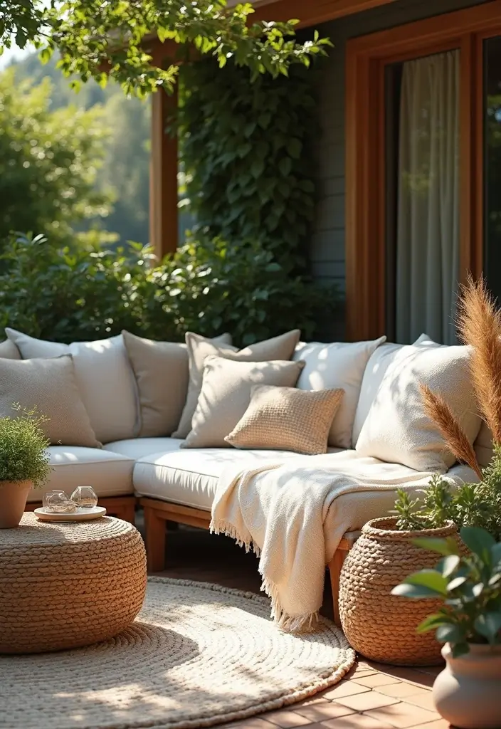 29 Cozy Patio Designs That Feel Like a Second Living Room 20 29 Cozy Patio Designs That Feel Like a Second Living Room 20. Layer Textures for Comfort