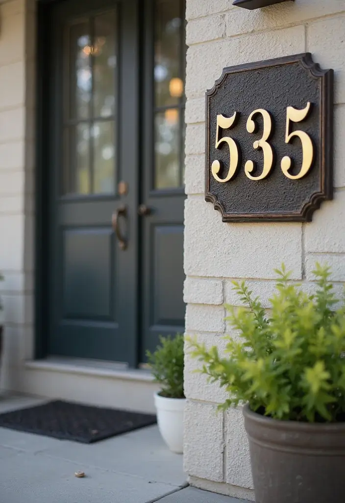 29 Front Patio Ideas That Boost Curb Appeal 14. Customized House Numbers