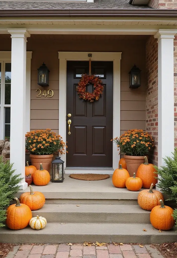 29 Front Patio Ideas That Boost Curb Appeal 16. Seasonal Decor Updates