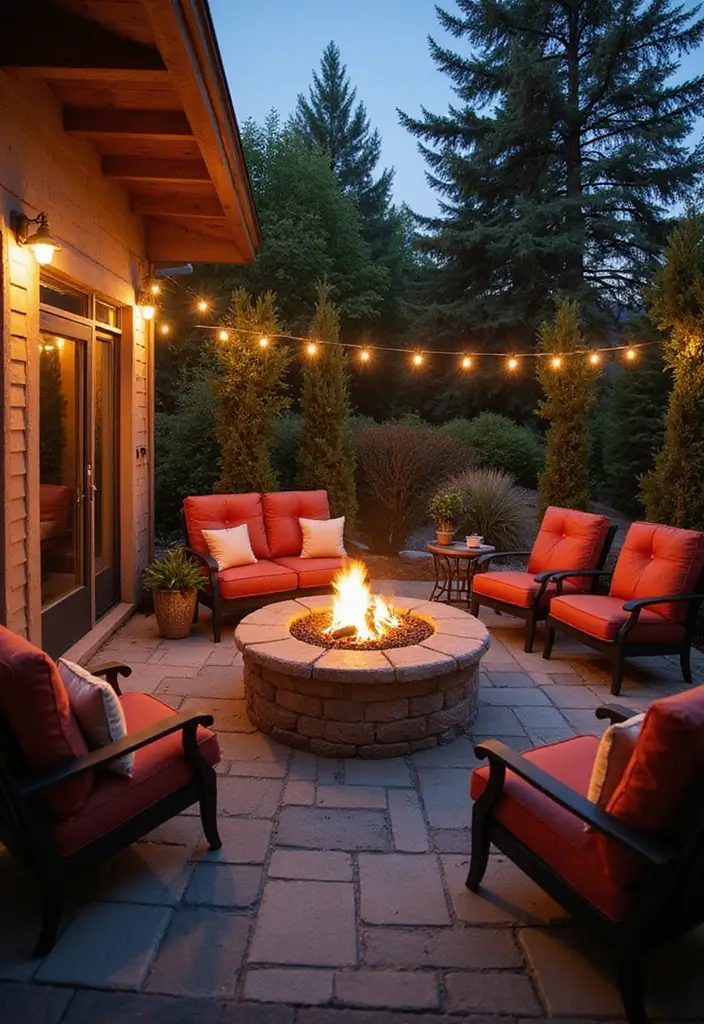 29 Front Patio Ideas That Boost Curb Appeal 19. Create a Fire Pit Area