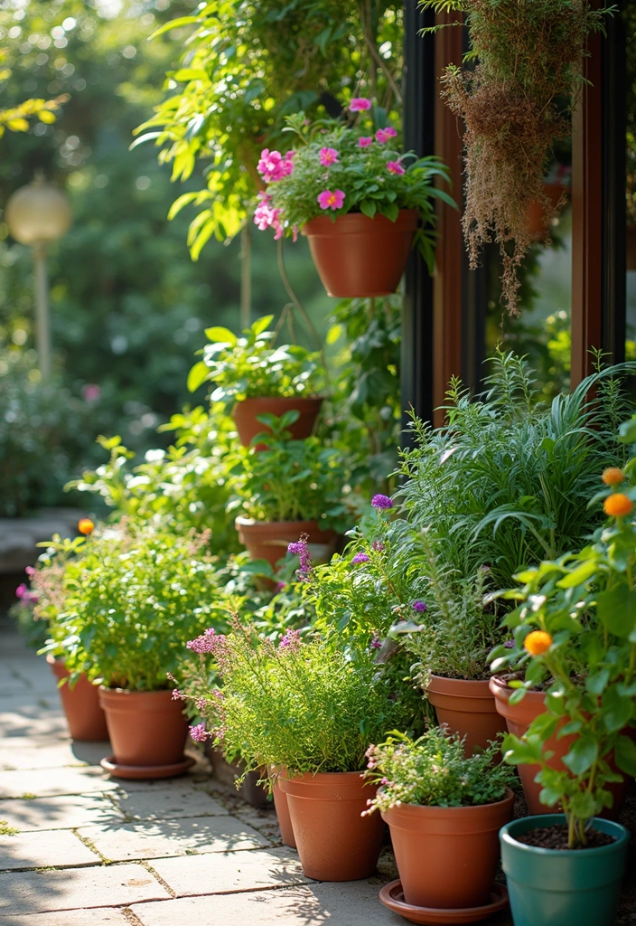 29 Front Patio Ideas That Boost Curb Appeal 2. Potted Plant Arrangements