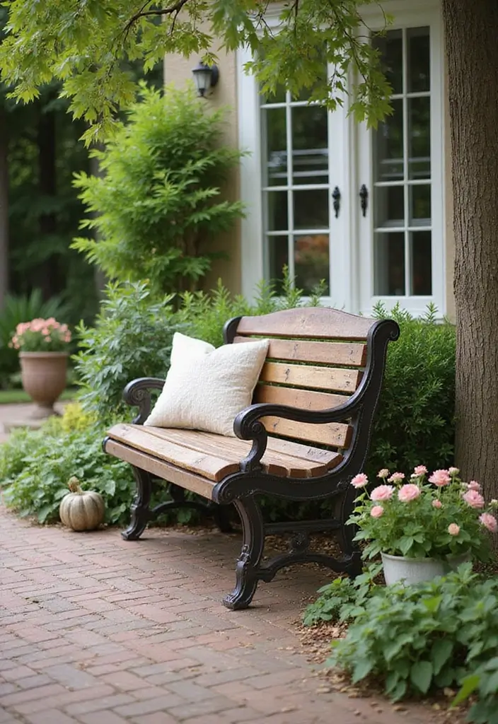 29 Front Patio Ideas That Boost Curb Appeal 22. Outdoor Benches