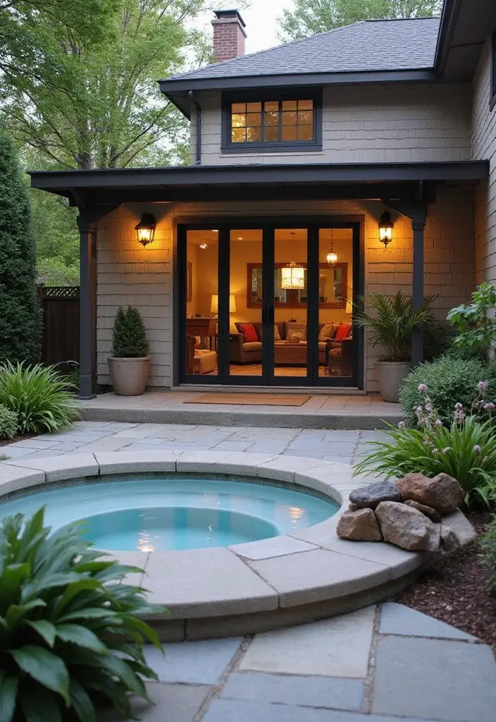 29 Hot Tub Patio Setups That Feel Like a Private Spa 11. Spa Inspired Decor
