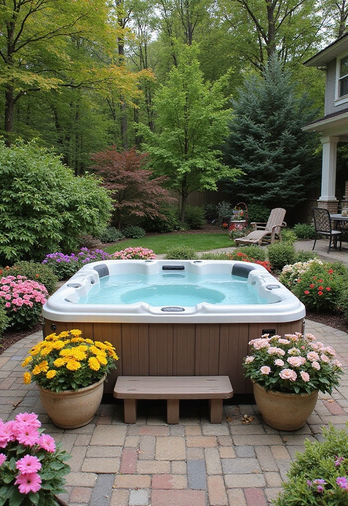 29 Hot Tub Patio Setups That Feel Like a Private Spa 14. Seasonal Decor Themes