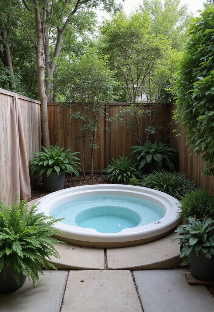 29 Hot Tub Patio Setups That Feel Like a Private Spa 18. Privacy Retreat