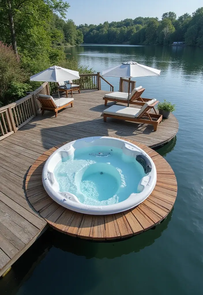29 Hot Tub Patio Setups That Feel Like a Private Spa 9. Floating Hot Tub Paradise