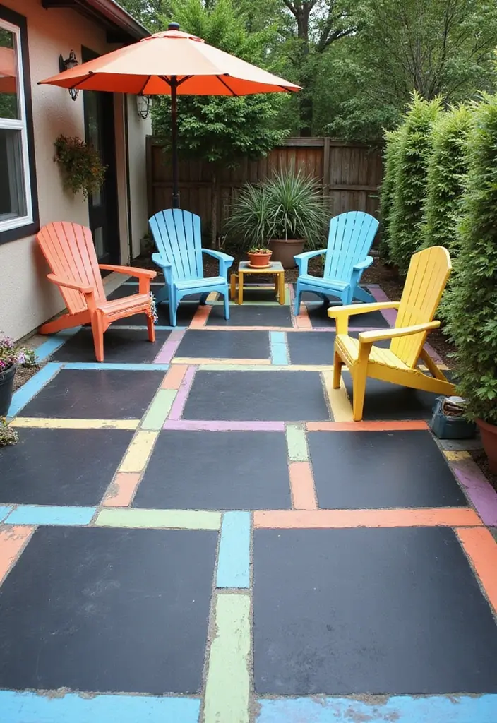 29 Painted Patio Designs That Instantly Transform the Space 11. Whimsical Chalkboard Paint