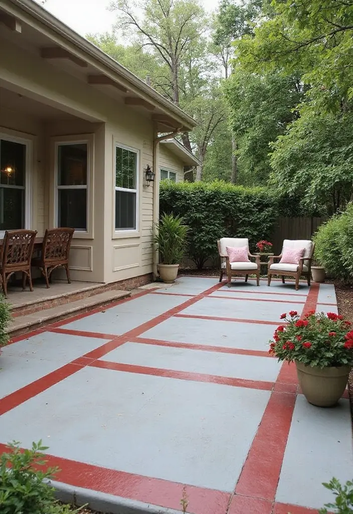 29 Painted Patio Designs That Instantly Transform the Space 14. Creative Borders and Accents