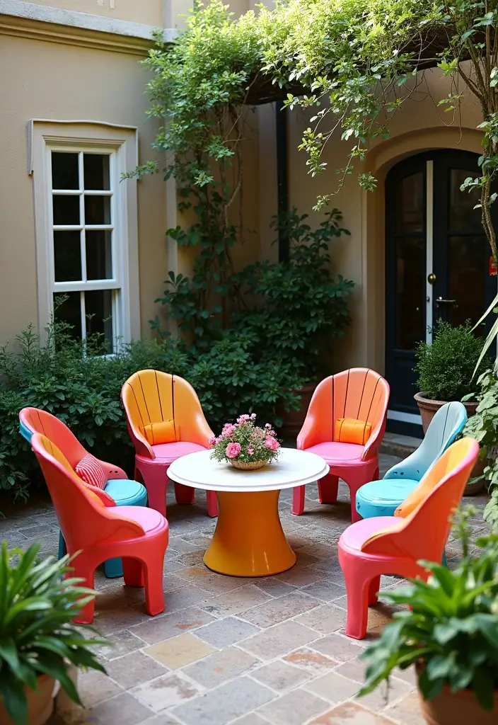 29 Painted Patio Designs That Instantly Transform the Space 18. Focal Point Furniture